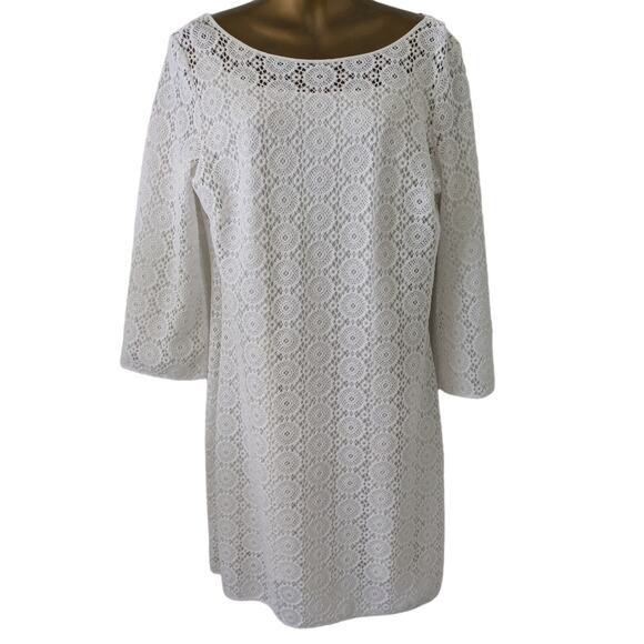 Lilly Pulitzer Sz L TOPANGA Resort White Lace Dress - Picture 2 of 7